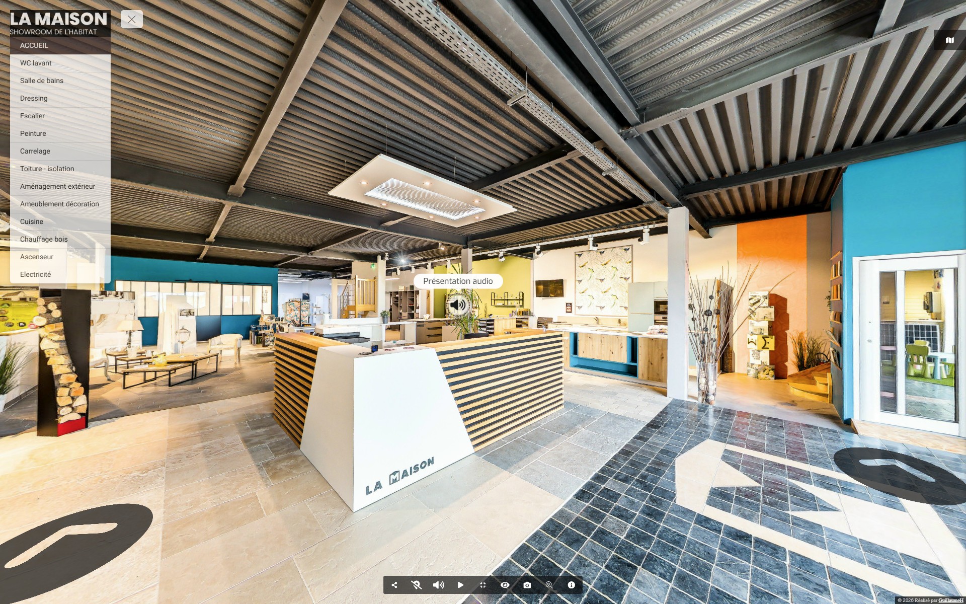 ecran accueil visite virtuelle show room la maison a loches realise par guillaume hareux