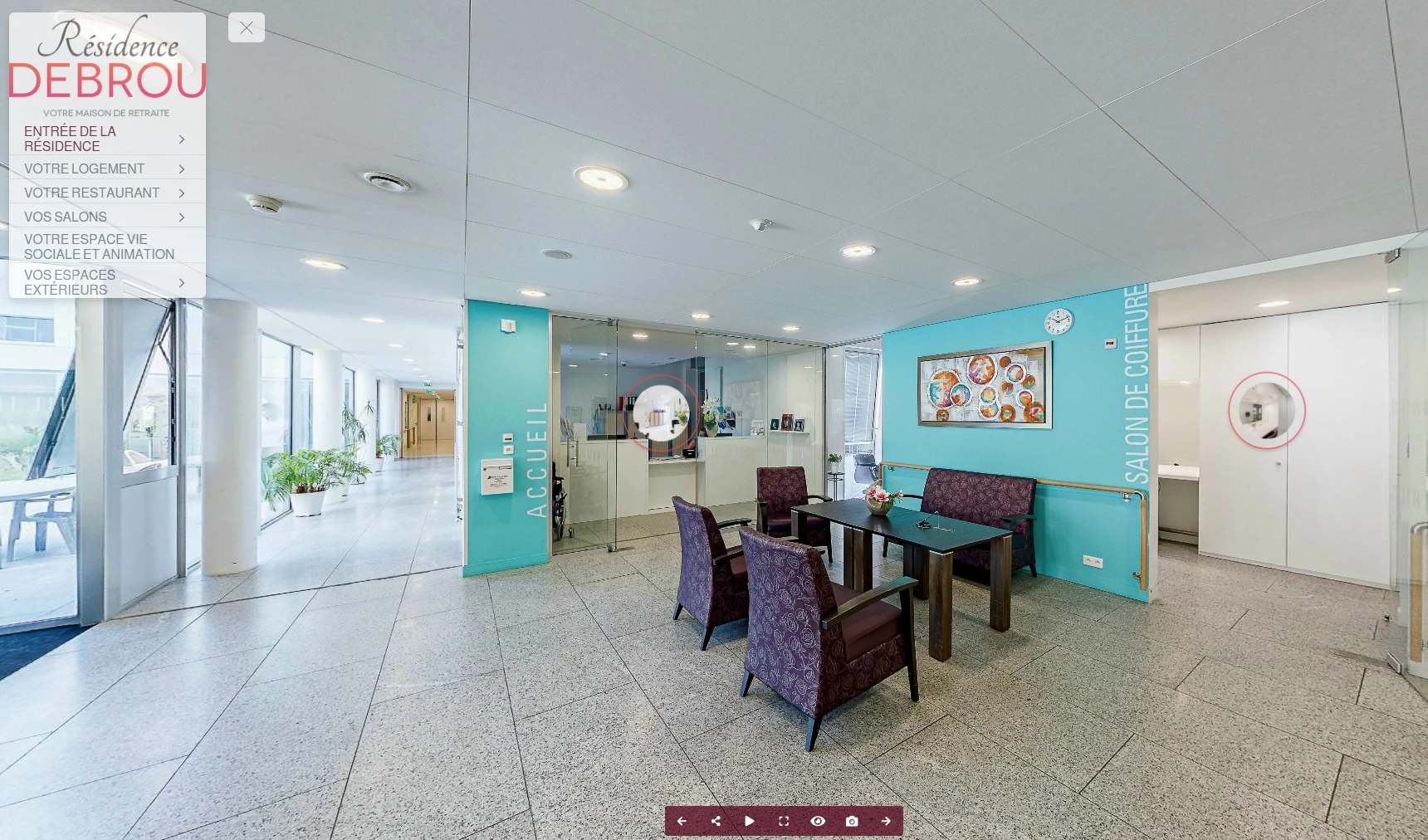 page accueil visite virtuelle de la maison de retrait debrou realise par guillaume hareux